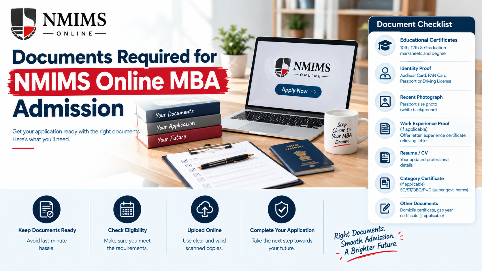 Documents Required for NMIMS Online MBA Admission 